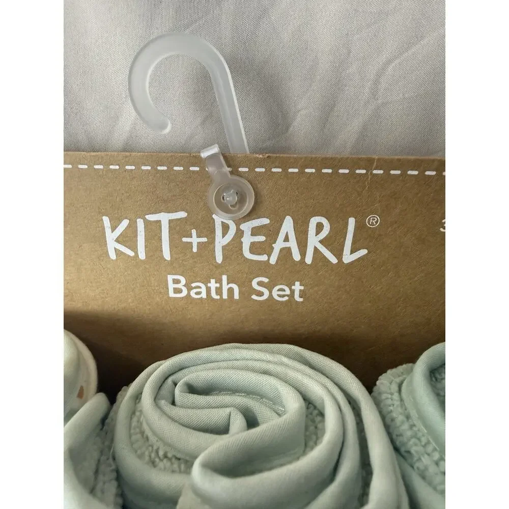 Kit + Pearl 6 Piece Baby Bath Set 3 Hooded Towels 3 Washcloths Unisex NWT